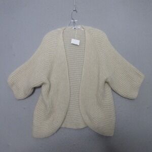 Candida Sweater Cardigan One Size Fuzzy Wool Blend Neutral Italy Capsule NWT